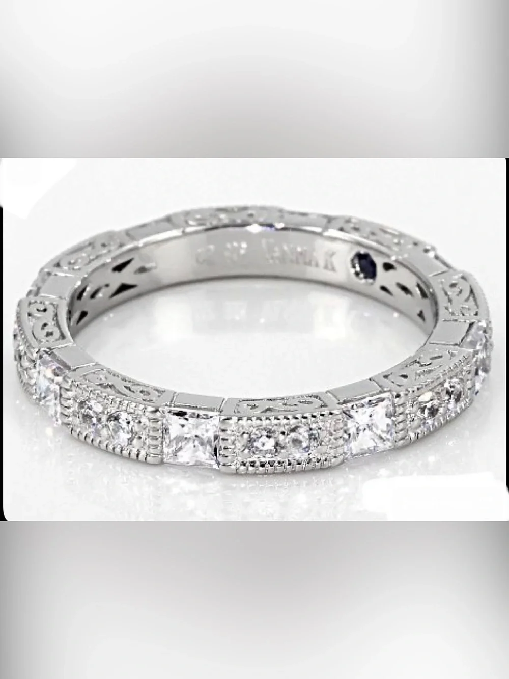 🌸JTV39-Vanna K -Sterling Silver White Cubic Zirconia Eternity Band-Size 10💎🛍️